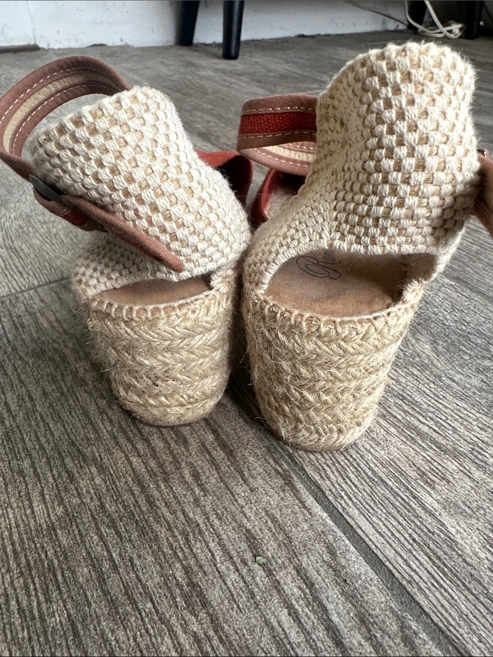 Ramoneiras Handmade in Spain Canvas Wedge Espadrilles Burnt Orange Size 37